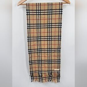 Burberrys Vintage Plaid Scarf with Red and Black Accents